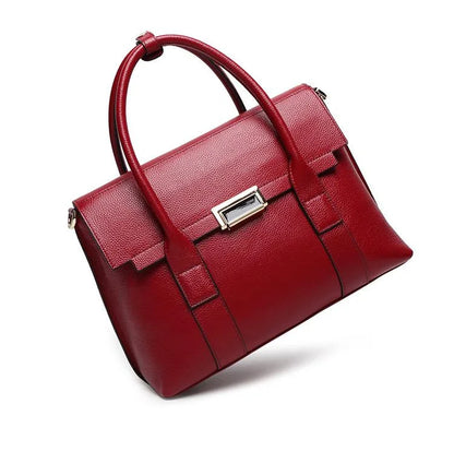 2024 New Genuine Leather Briefcase Women Handbags Large Capacity Ladies Fashion Cowhide Shoulder Messenger Bags Portable