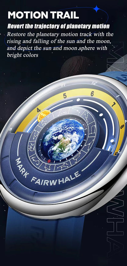 Mark Fairwhale 5700 Unique Men's Quartz Watch Creative Fashion Waterproof Planet Pointer Cool Silicone Men's Luxury Watch reloj