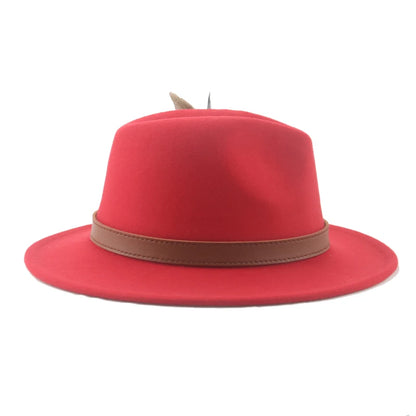 Hat Fedoras Winter Women Hats Men Felt Hat Feather Luxury Fashion Casual Wedding Decorate Men Women Fedora Chapeau Femme Bonnet