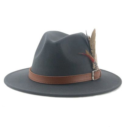 Hat Fedoras Winter Women Hats Men Felt Hat Feather Luxury Fashion Casual Wedding Decorate Men Women Fedora Chapeau Femme Bonnet