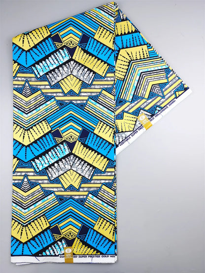 Newest Grand African Wax Glitter Glam Fabric 100% Cotton Ankara Batik Material Pagne Wax Gold Print Sewing Party Dress
