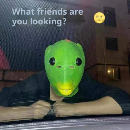 Green Fish Head Mask Toy Sand Sculpture Play Strange Green Fish Head Cover