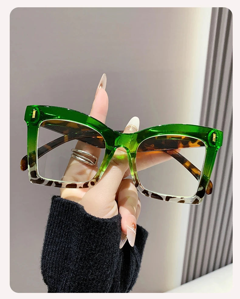 Retro Oversized Square Prescription Eyewear 2025 New Trendy Reading Glasses for Men Women Luxury HD Lens Presbyopia Spectacles