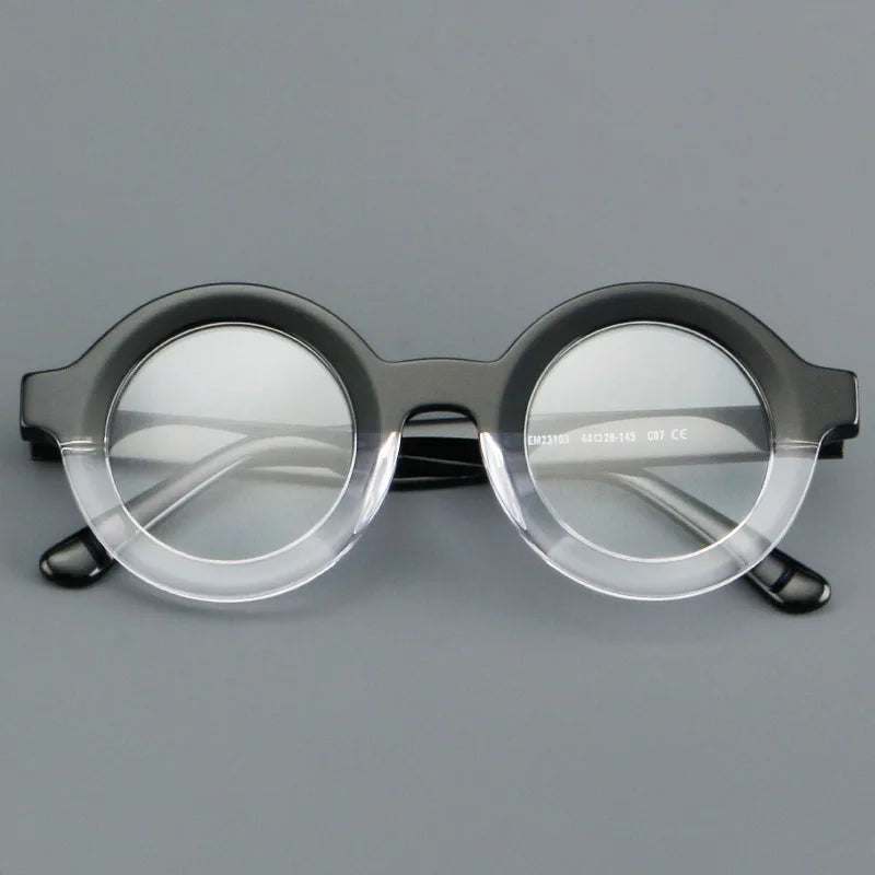 Vintage Round Glasses Frame Luxury New Fashion Trend Solid Thick Acetate Frame High-end Fake Glasses Women Men Original Quality