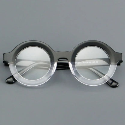 Vintage Round Glasses Frame Luxury New Fashion Trend Solid Thick Acetate Frame High-end Fake Glasses Women Men Original Quality