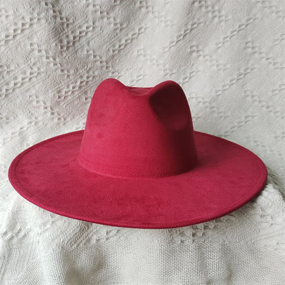 Colorful Suede Wide Brim Felt Fedoras Women's Hat Men's Church Jazz Hat Denim Hat Panama шляпа женская летняя 2024