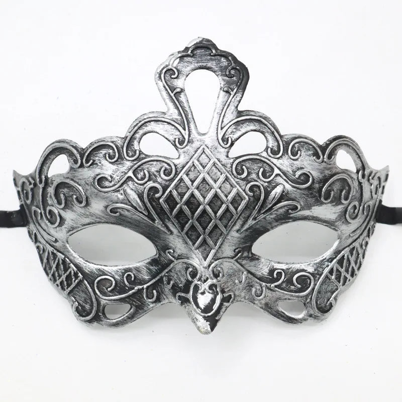 1pc Amazing Mask Antique Gold and Silver Jazz Flat Head Mask Ball Party Gathering Men and Women Cosplay Half Mask Decoration