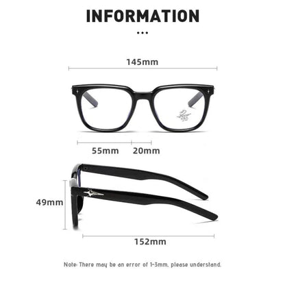 Classic Square Black Frame Glasses Blocking Blue Light Computer Optical Spectacle Eyewear Frame For Women&Men Retro