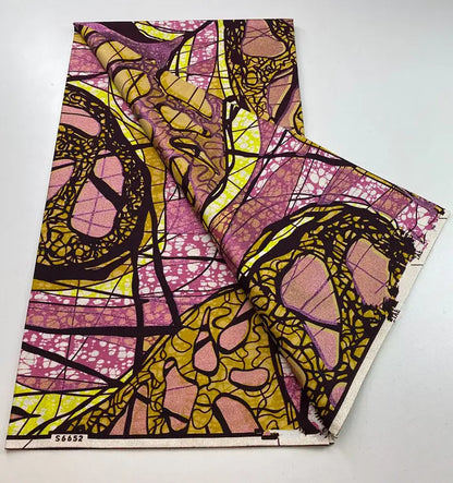 100%Certified Grand Super African Wax Nigerian GlitterGlam Gold Embellished Ankara Wax Printed Fabric Real Original For Sewing