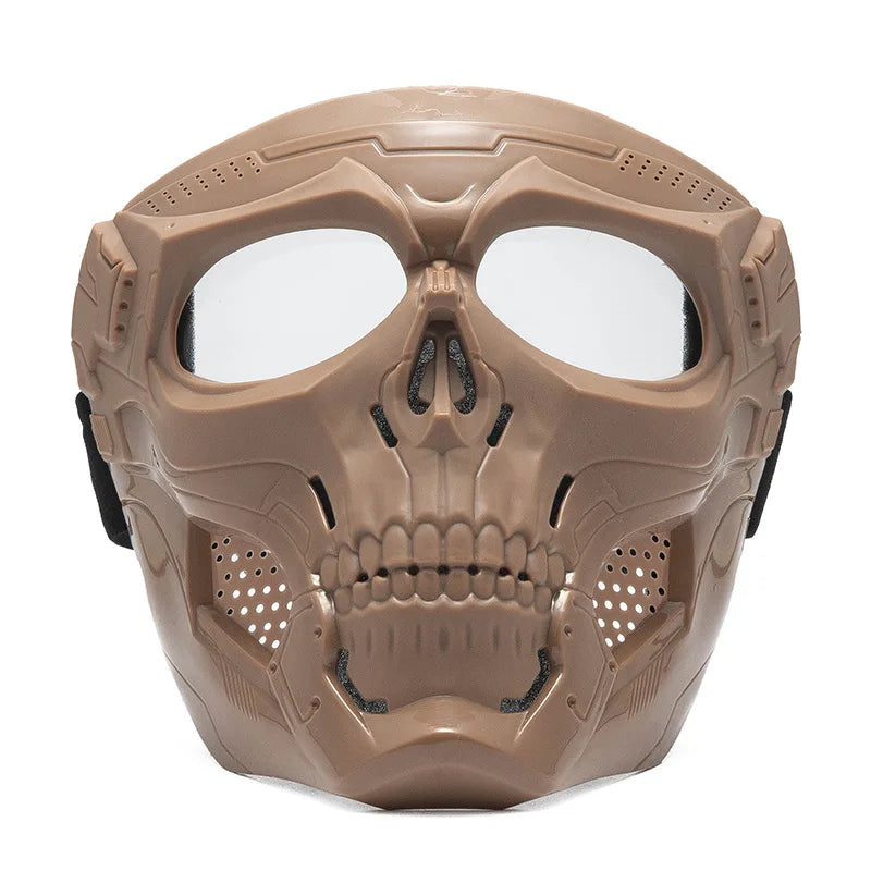 Cycling Colored Goggle Motorcycle Skull Skeleton Mask Windproof Full Face Mask Paintball Game Tactical Protection Helmet Mask