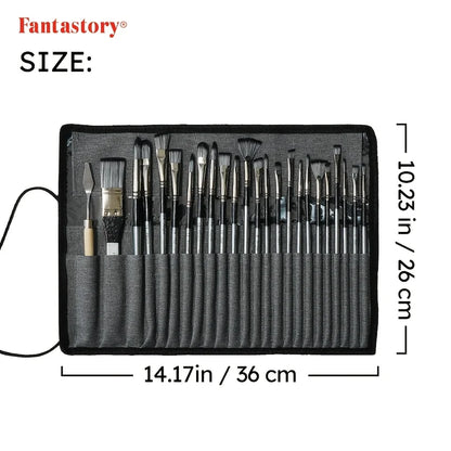 24pcs Paint Brush Set, 23 Different Shapes & Mixing Knife with Finishing Box, Suitable For Acrylic Painting, Oil, Watercolor