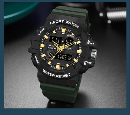 SANDA G Style White Sports Men's Watches Top Brand Luxury Military Quartz Watch Men Waterproof LED Digital Wristwatches