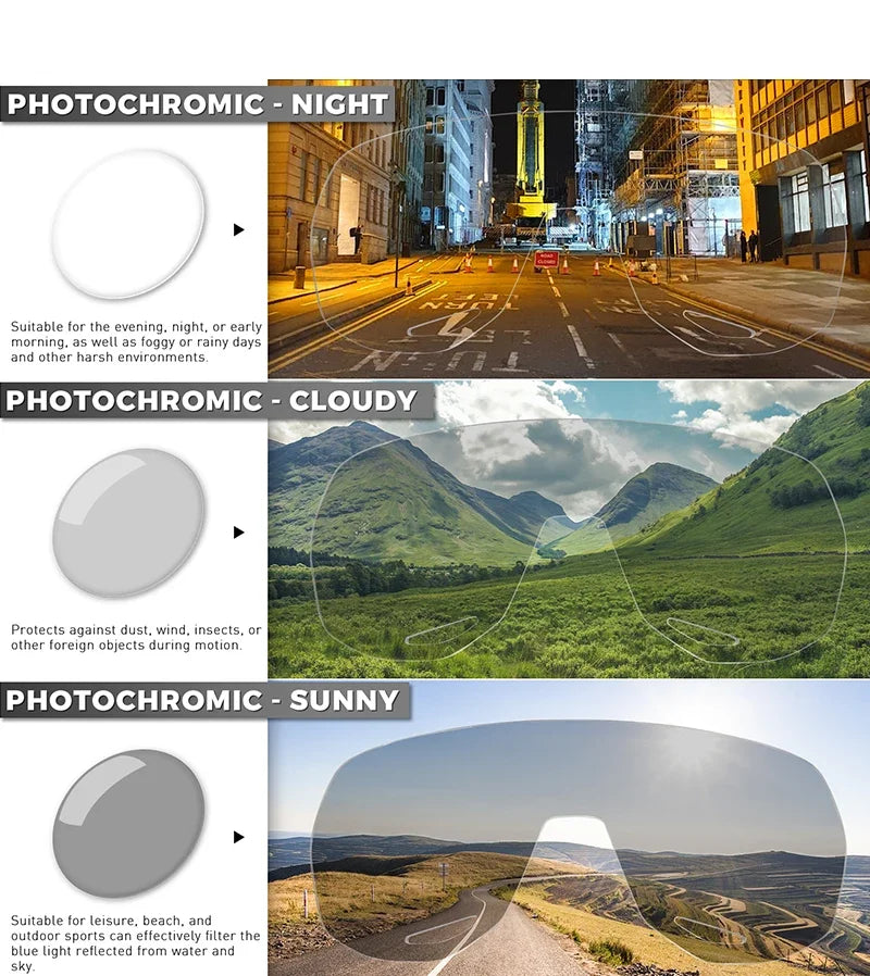KAPVOE Photochromic Cycling Glasses Sports Sunglasses for Men Women UV400 Protection Bicycle MTB Mountain Bike Sunglasses