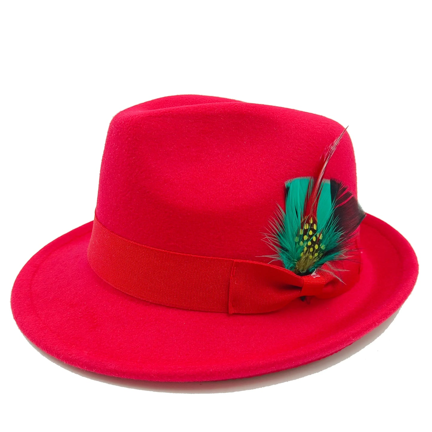 Women's Men's Fedora Hat Winter and Autumn Elegant Women's Gangster Trilby Felt Hamburg Church Jazz Hat 55-58CM Adjustable