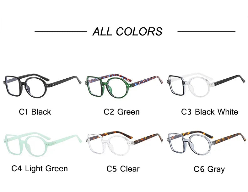 OEC CPO Square Glasses Women Men Fashion Clear Glasses Optical Eyeglasses Frame Personality Round Transparent Lens Spectacle
