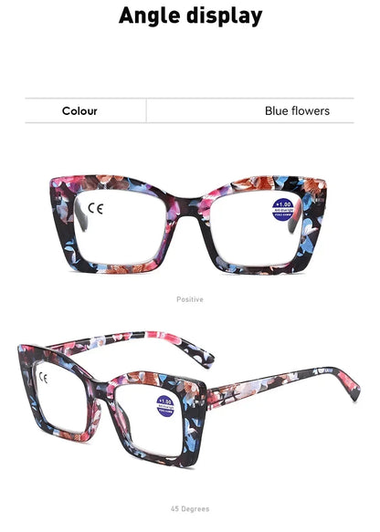 2025 New Fashionable Large Frame Women's Presbyopia Glasses High Definition Texture Neutral Color Anti Blue Light Glasses