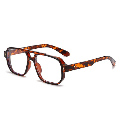 SHAUNA Double Bridges Anti Blue Light Retro Women Square Glasses Frame Fashion Men Optical Eyewear