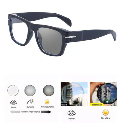  Thick Frame Men Women Square Photochromic Gray Reading Glasses Classic Presbyopia Glasses Shade Sunglasses FELRES