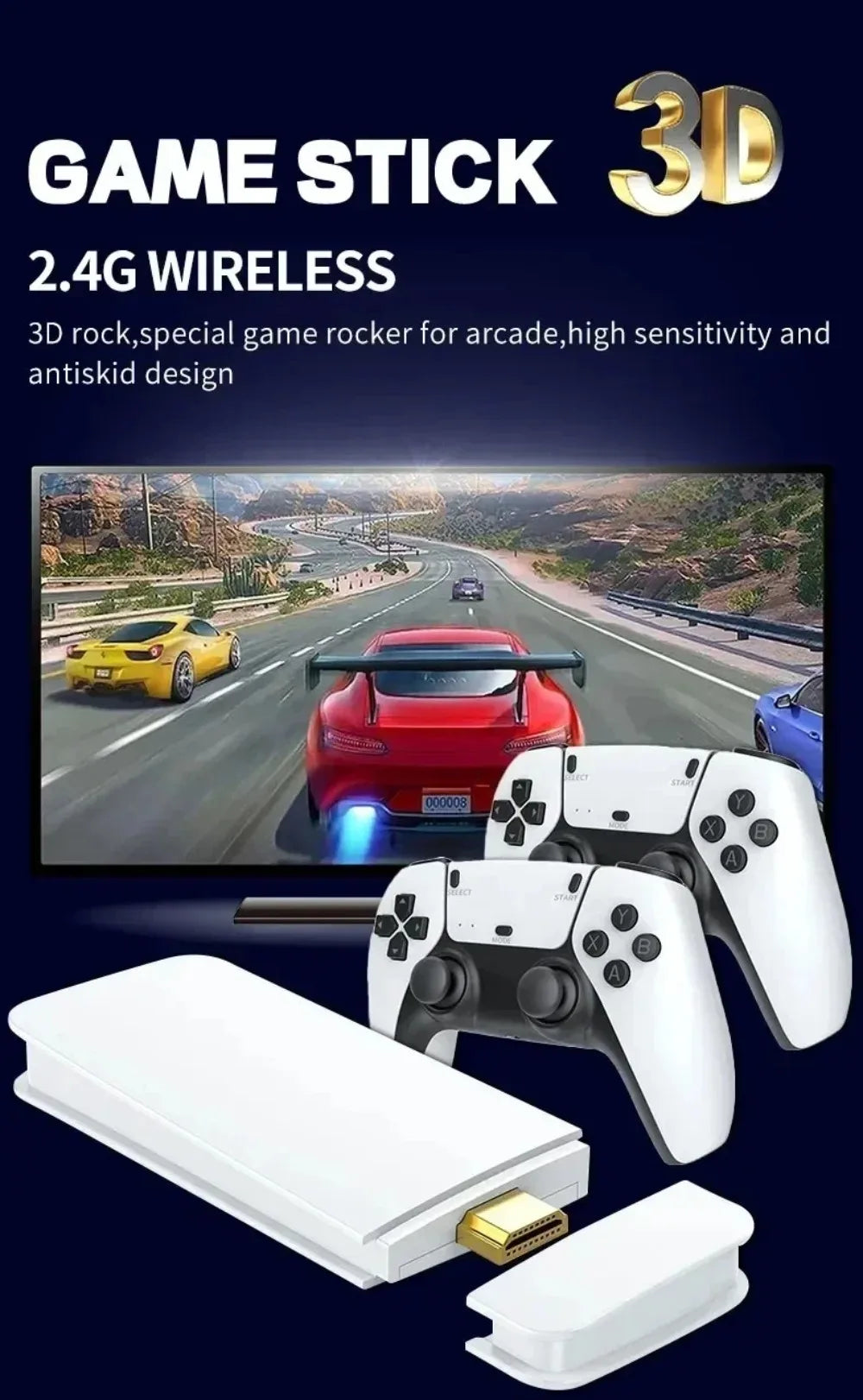 2026 New M15 Game Mini TV Handheld Game Console Wireless Gamepads Video Game 64G 20000+ Retro Game HD Output Two-player ﻿