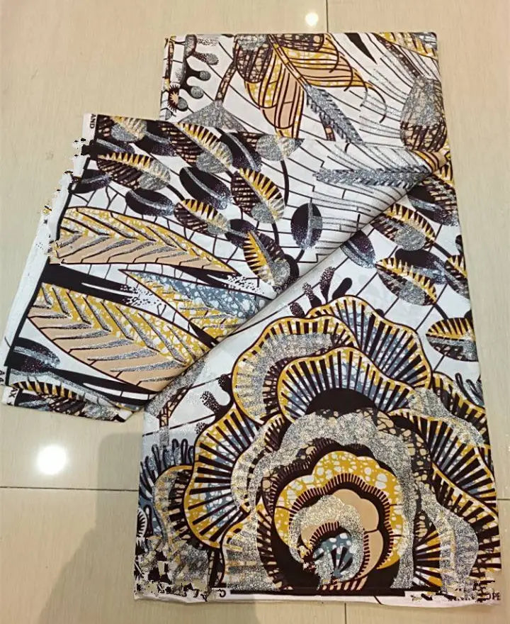 New Ankara Glitter Golden Wax Soft Flash Gold Print Batik High Quality Pagne Purple Women Tissus African Grand Golden Wax Fabric