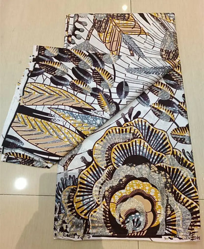New Ankara Glitter Golden Wax Soft Flash Gold Print Batik High Quality Pagne Purple Women Tissus African Grand Golden Wax Fabric