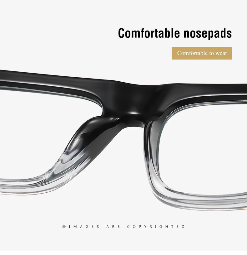 AUECMOI Vintage Men Square Glasses TR90 Frame Myopia Customizable Prescription Anti Blue Ray Optical Photochromic Eyeglasses