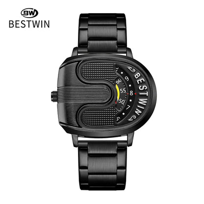 Gold Top Brand Luxury Men Watches Unique Design Stainless Steel Band Golden Dropship relogio masculino High Quality Male