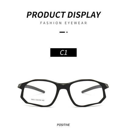 YIMARUILI New Fashion Sports Glasses Men and Women TR90 Spring Leg Design Big Face Optical Prescription Eyeglasses frame 5853