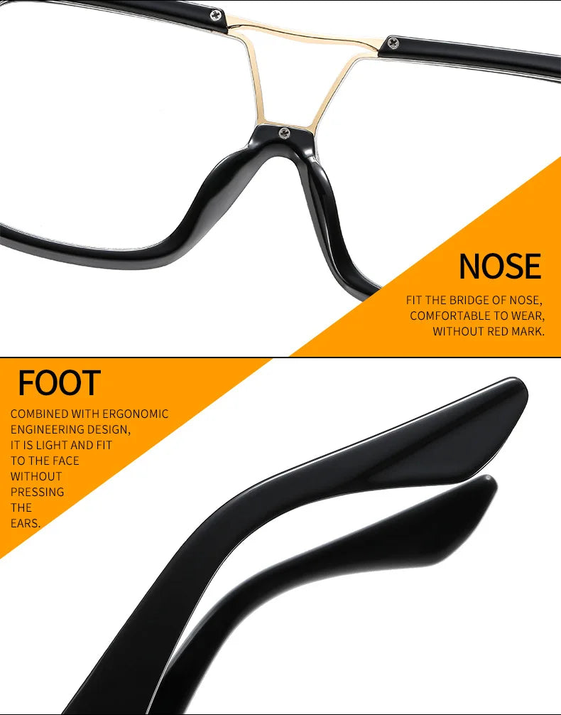 Fashion Brand Oversized Square Myopia Glasses Women Men Trend Green Graduation Eyeglasses Anti Blue Light Prescription Glasses