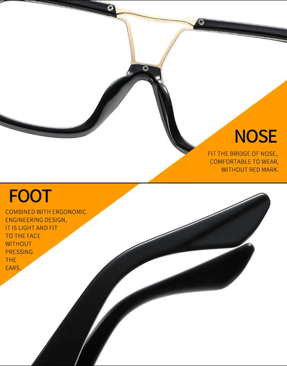Fashion Brand Oversized Square Myopia Glasses Women Men Trend Green Graduation Eyeglasses Anti Blue Light Prescription Glasses