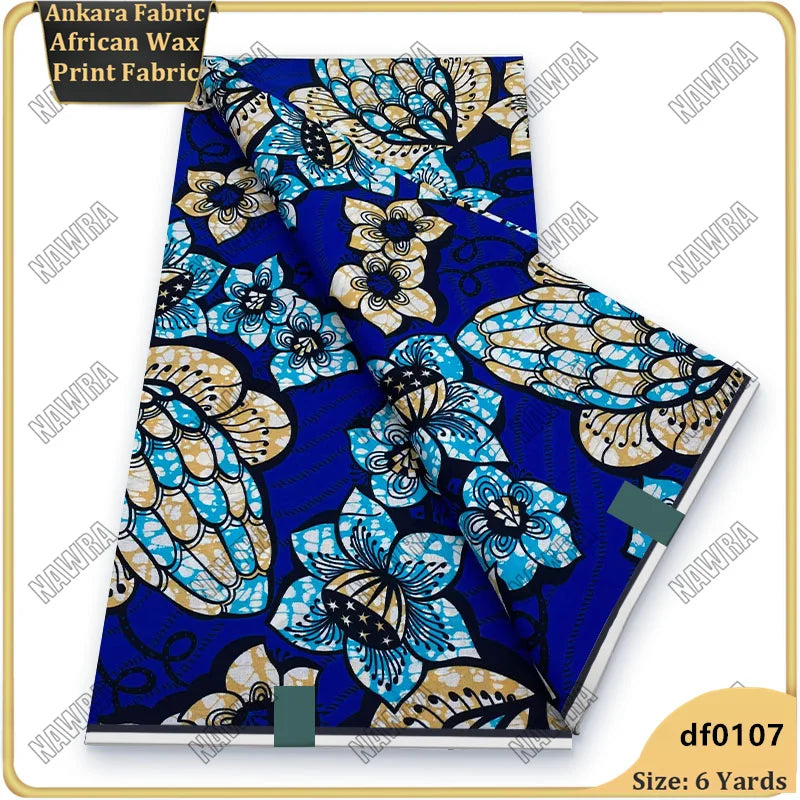 Fashionable African Real Wax Print Fabric 2026 Latest Design Ankara Wax Fabric Soft 100% Cotton Pagne Women Dress Loincloth ﻿