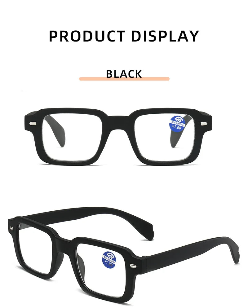 Fashion Women Reading Glasses Square Plastic Computer Anti-Blue Light Women Men Presbyopia Hyperopia Eyeglasses +1.0 +1.5 +2.0