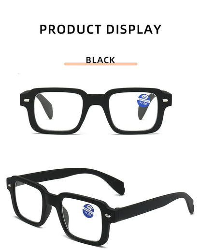 Fashion Women Reading Glasses Square Plastic Computer Anti-Blue Light Women Men Presbyopia Hyperopia Eyeglasses +1.0 +1.5 +2.0