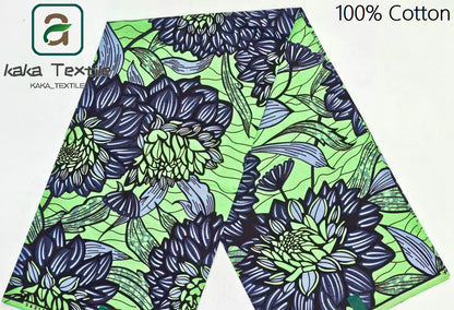 New Super Tissu Ankara Good Real Prints African Wax Fabric Soft Pagne Cotton Material Kente 6YARDS Stuff Blue Batik For Sew