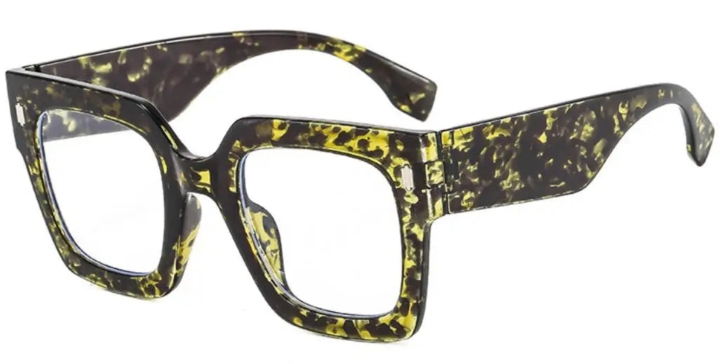 Vintage Big Frame Square Reading Glasses Women Men Fashion Brand Prescription Eyeglasses Transparent Computer Blue Light Glasses