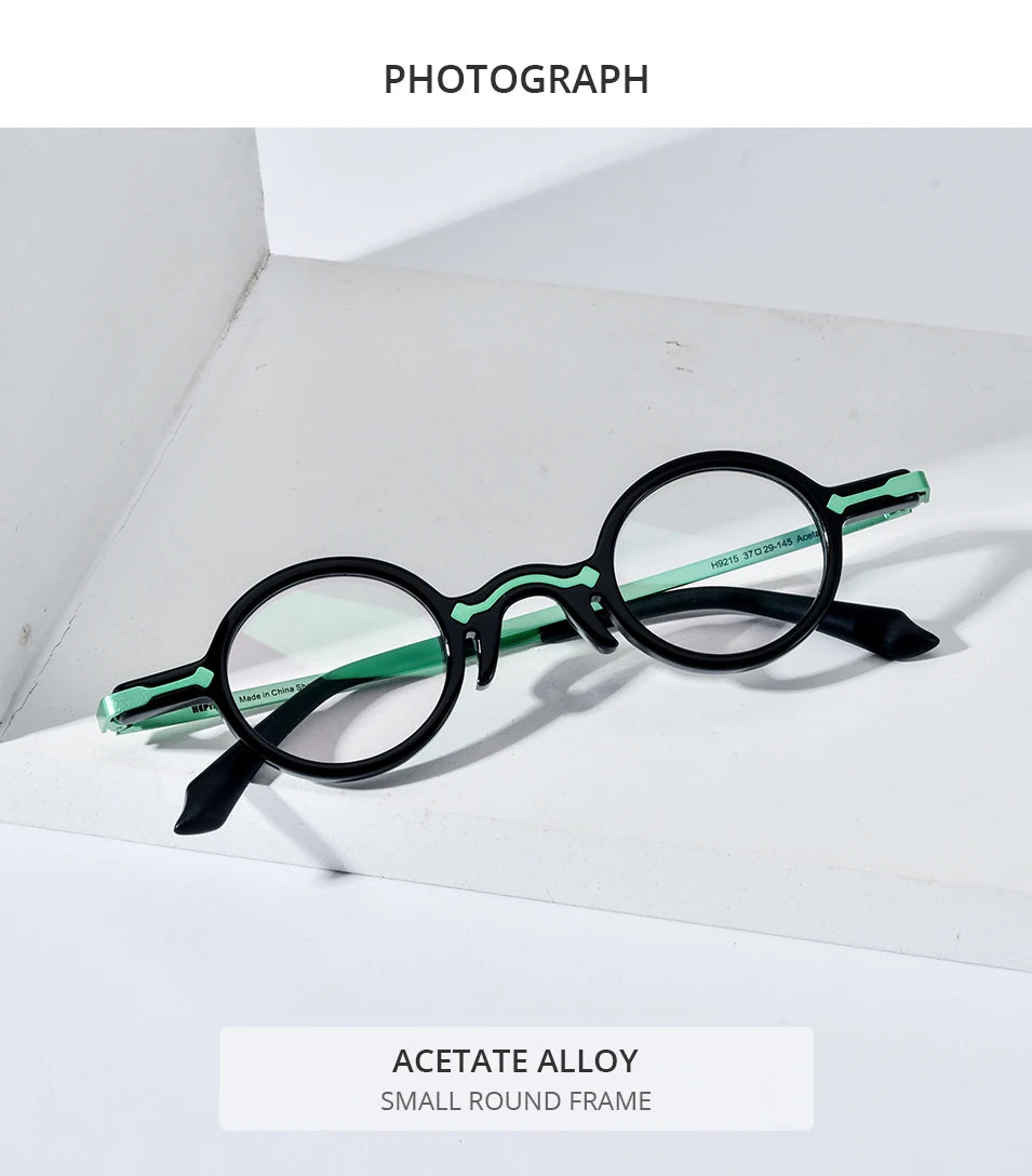 FONEX HEPIDEM Acetate Eyeglasses Frame Men 2025 New Small Round Brand Design Glasses Women Retro Vintage Eyewear Spectacles 9341