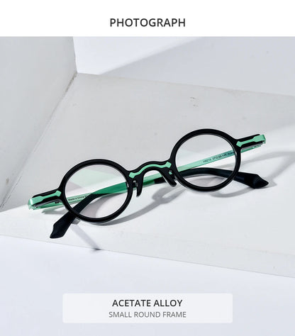 FONEX HEPIDEM Acetate Eyeglasses Frame Men 2025 New Small Round Brand Design Glasses Women Retro Vintage Eyewear Spectacles 9341