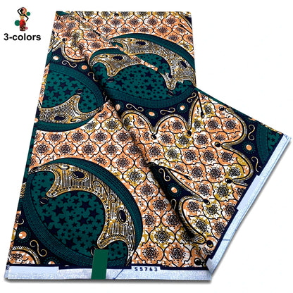2025 Guaranteed Veritable Original African Wax Print Fabric Real Nigerian 100% Cotton Ankara Wax Fabric Soft Pagne Spuer Batik
