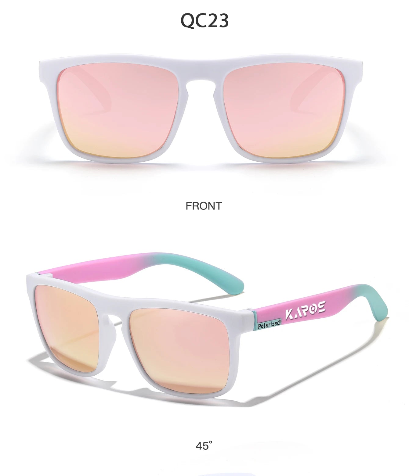 KAROS 2PCS Sunglasses Men/Women Polarized Square Mirror Brand Design Luxury UV400 SunShade Unisex Fishing Driving Cycling Hiking
