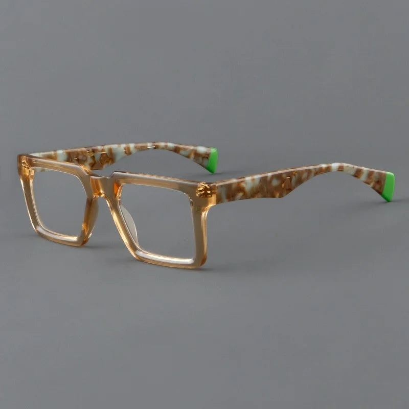 New In 2024 Plate Eyeglass Frame Retro Square Men's Eyeglass Frame Fashionable Optical Prescription Eyeglass Frame Women 25005