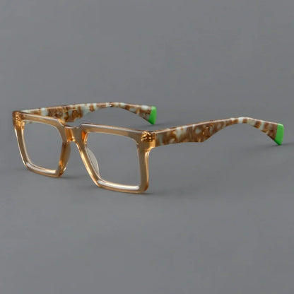 New In 2024 Plate Eyeglass Frame Retro Square Men's Eyeglass Frame Fashionable Optical Prescription Eyeglass Frame Women 25005