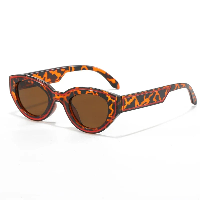 QVQV Luxury Brands Cat Eye Sunglasses Woman 2026 New Vintage Polygon Sun Glasses Man Travel Beach Eyewear Trendy Shades Female