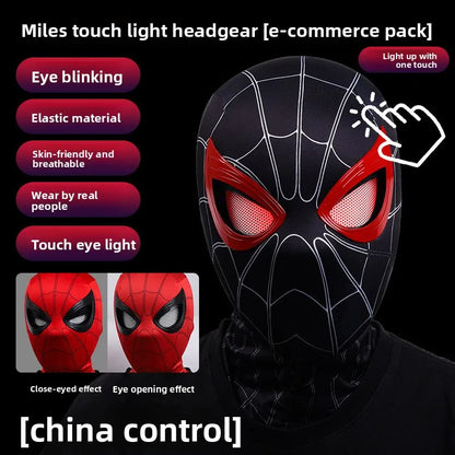 Spider Man headgear eyes movable electric blinking luminous extraordinary mask Wan Christmas cos helmet
