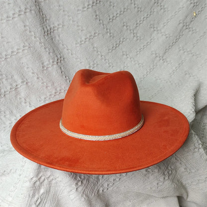 Colorful Suede Wide Brim Felt Fedoras Women's Hat Men's Church Jazz Hat Denim Hat Panama шляпа женская летняя 2024