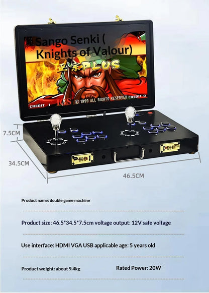 2026 New 14-inch Large Screen Home Game Console for Two-Player Fighting Built-in Games No Lag Street Fighter Arcade Game Console
