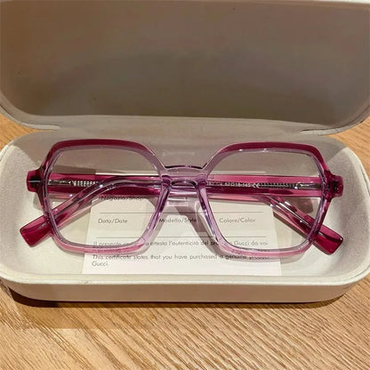 EYORA Fashion Polygon Prescription Reading Glasses Women Myopia Eyewear Hyperopia Anti Blue Light Progressive Optical Eyeglasses