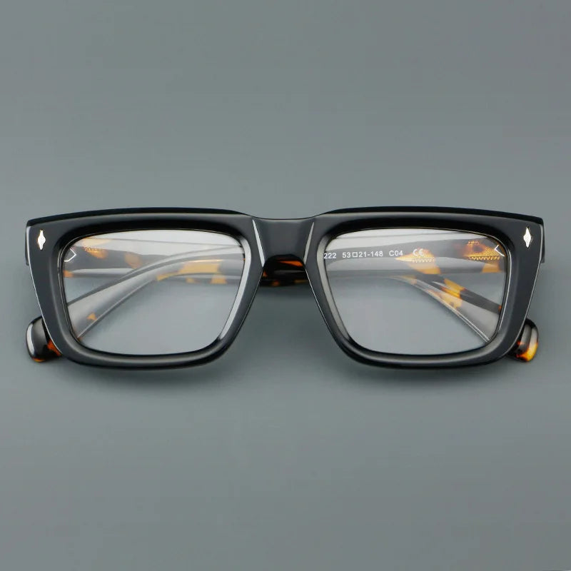 Fashion Thick Frame Acetate Glasses Men Vintage Square Myopia Prescription Eyeglasses Frame Reading Glasses Luxury Brand Eyewear