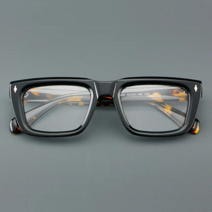 Fashion Thick Frame Acetate Glasses Men Vintage Square Myopia Prescription Eyeglasses Frame Reading Glasses Luxury Brand Eyewear