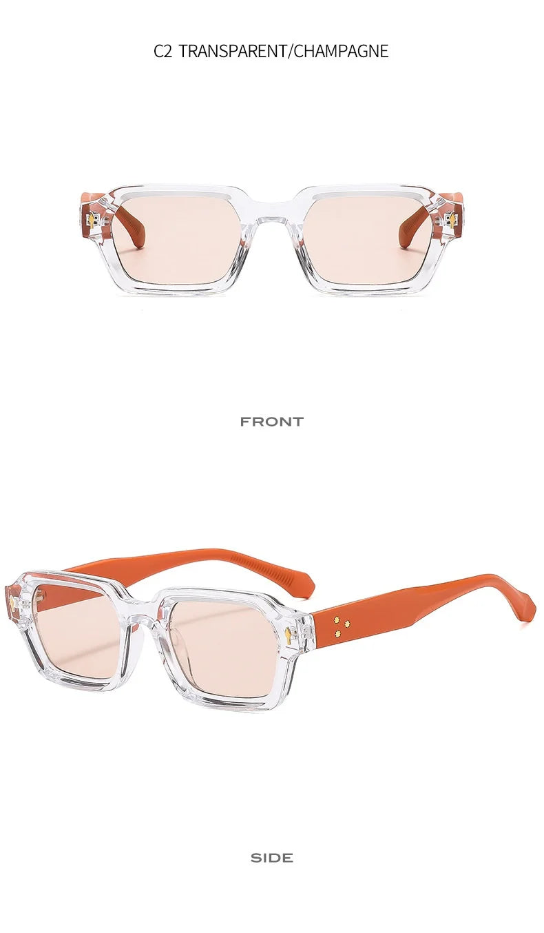 New Fashion Small Square Sunglasses For Women Men Modern Design Retro Double Color Frame Sun Glasses Shades UV400 Eyeglasses