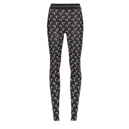 Fashion High Street Casual Women's High Waist Printed Bottom Pants New Women Reflective Tight Elastic Outerwear Pants